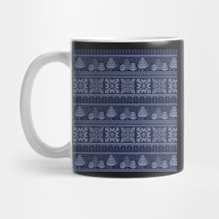 Knitted blue christmas pattern Mug